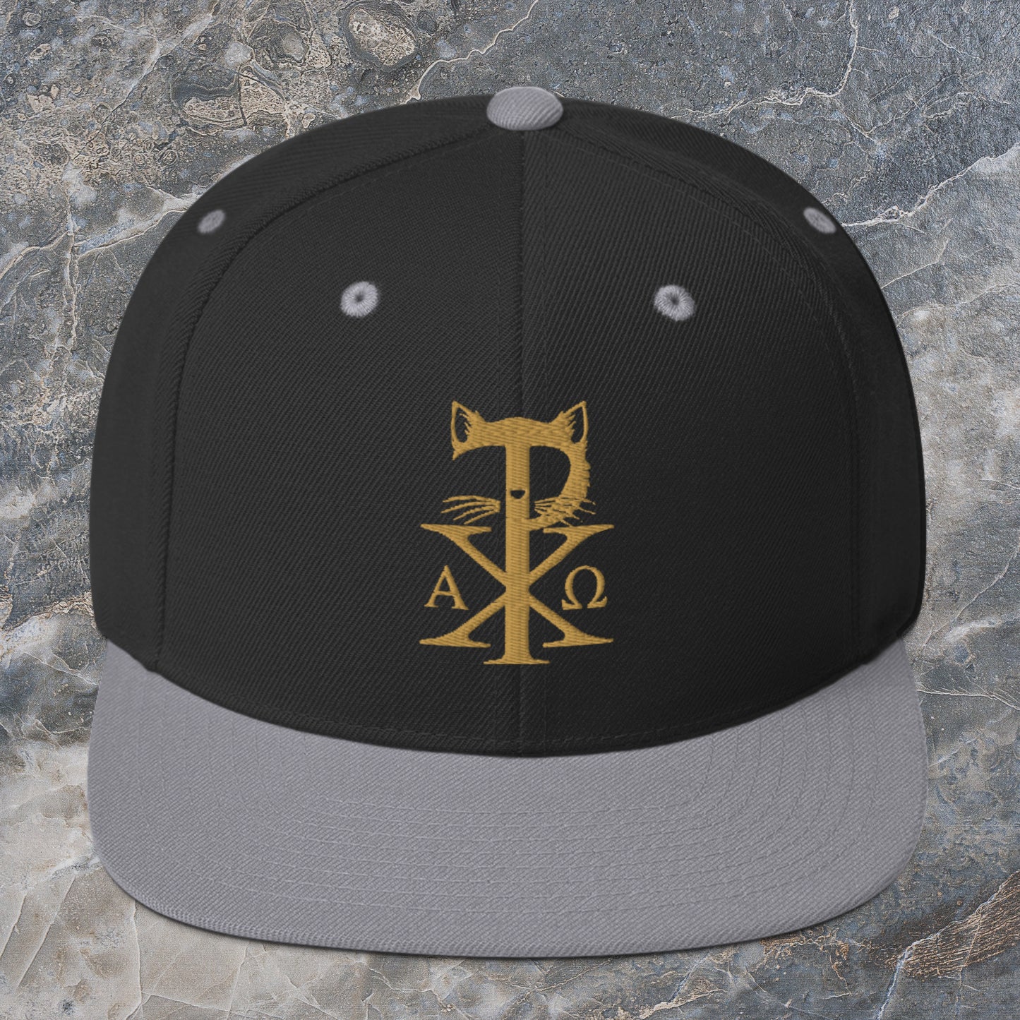 TradCat Embroidered Chi Rho Snapback Hat