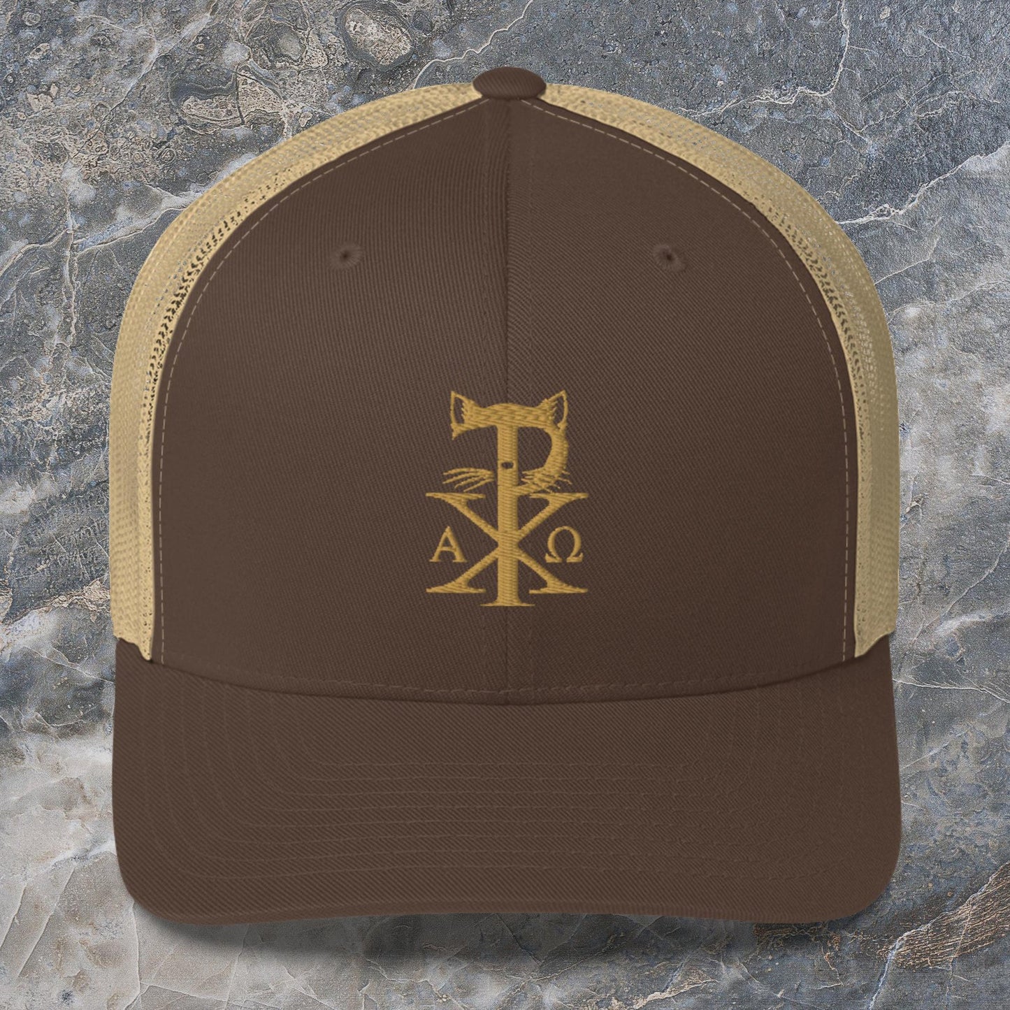 TradCat Embroidered Chi Rho Trucker Cap