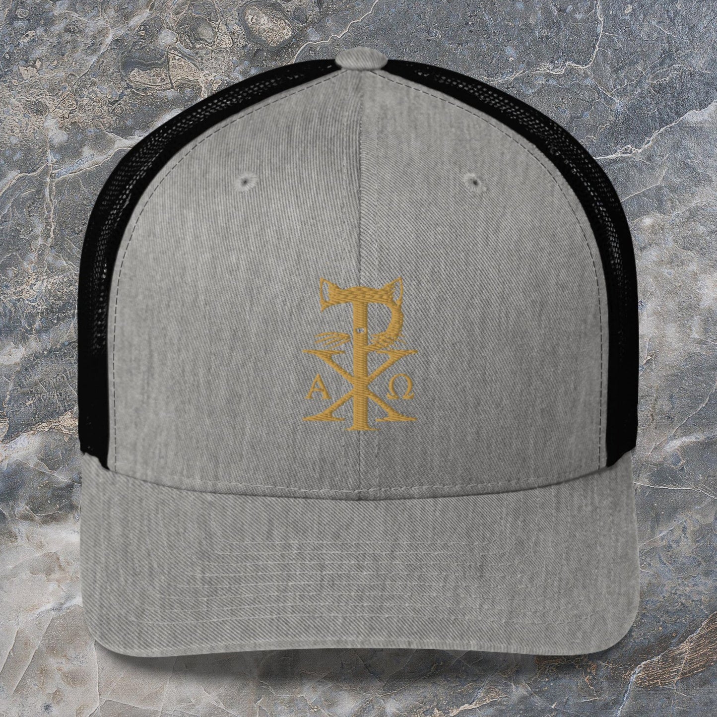 TradCat Embroidered Chi Rho Trucker Cap