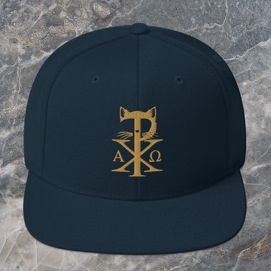 TradCat Embroidered Chi Rho Snapback Hat