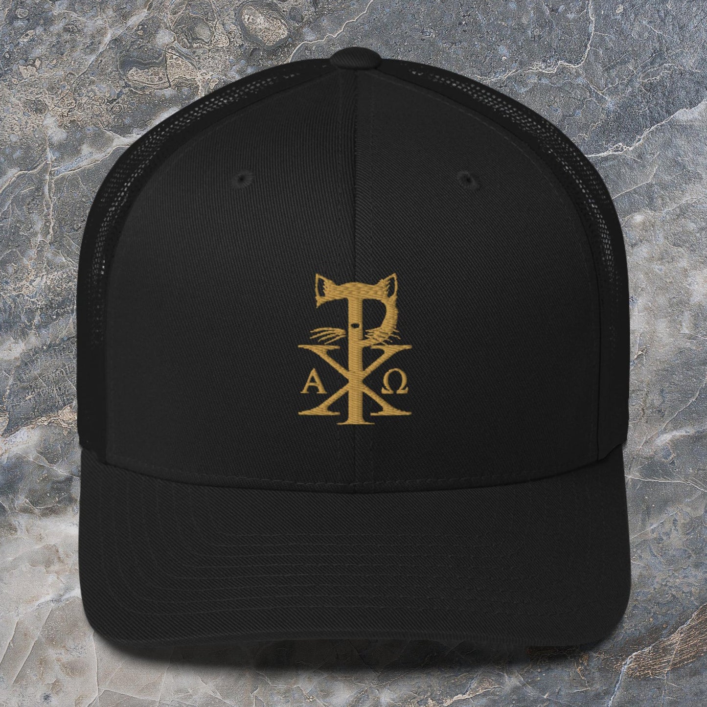 TradCat Embroidered Chi Rho Trucker Cap