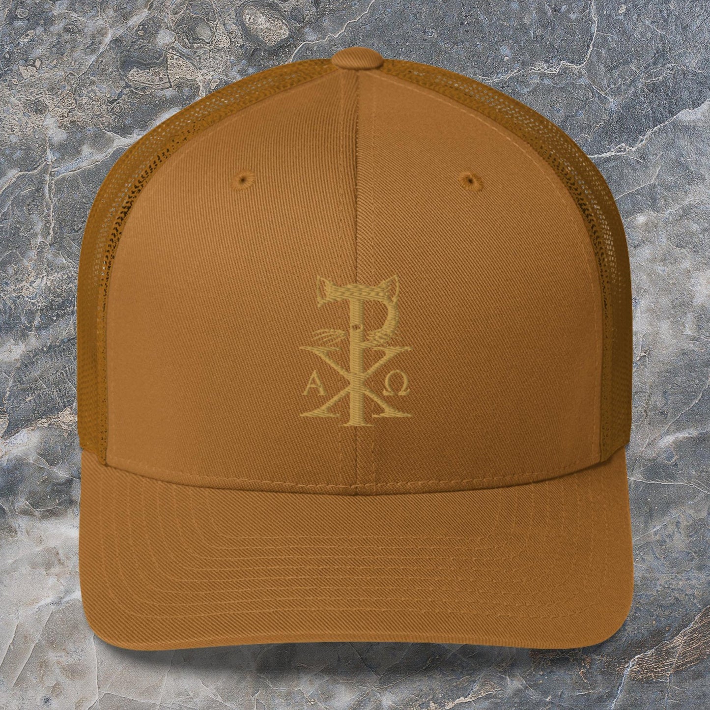 TradCat Embroidered Chi Rho Trucker Cap