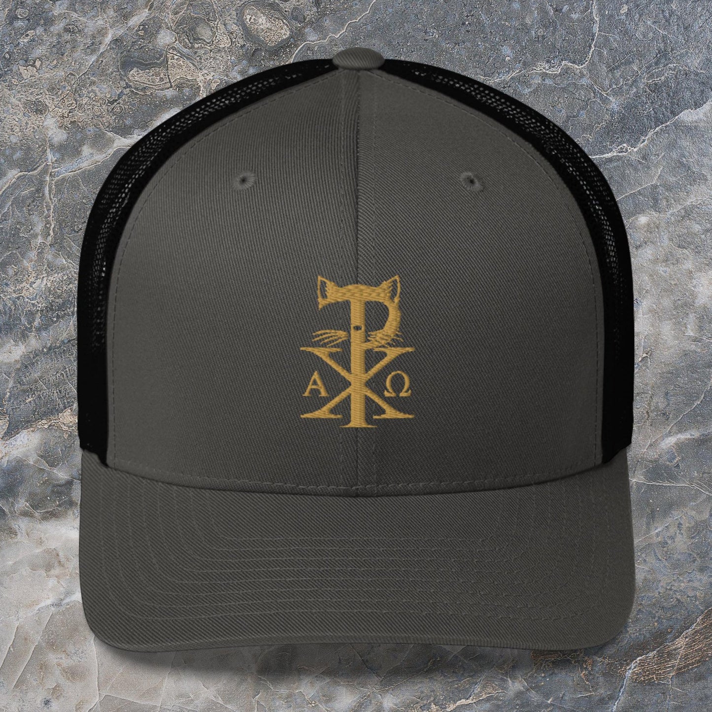 TradCat Embroidered Chi Rho Trucker Cap