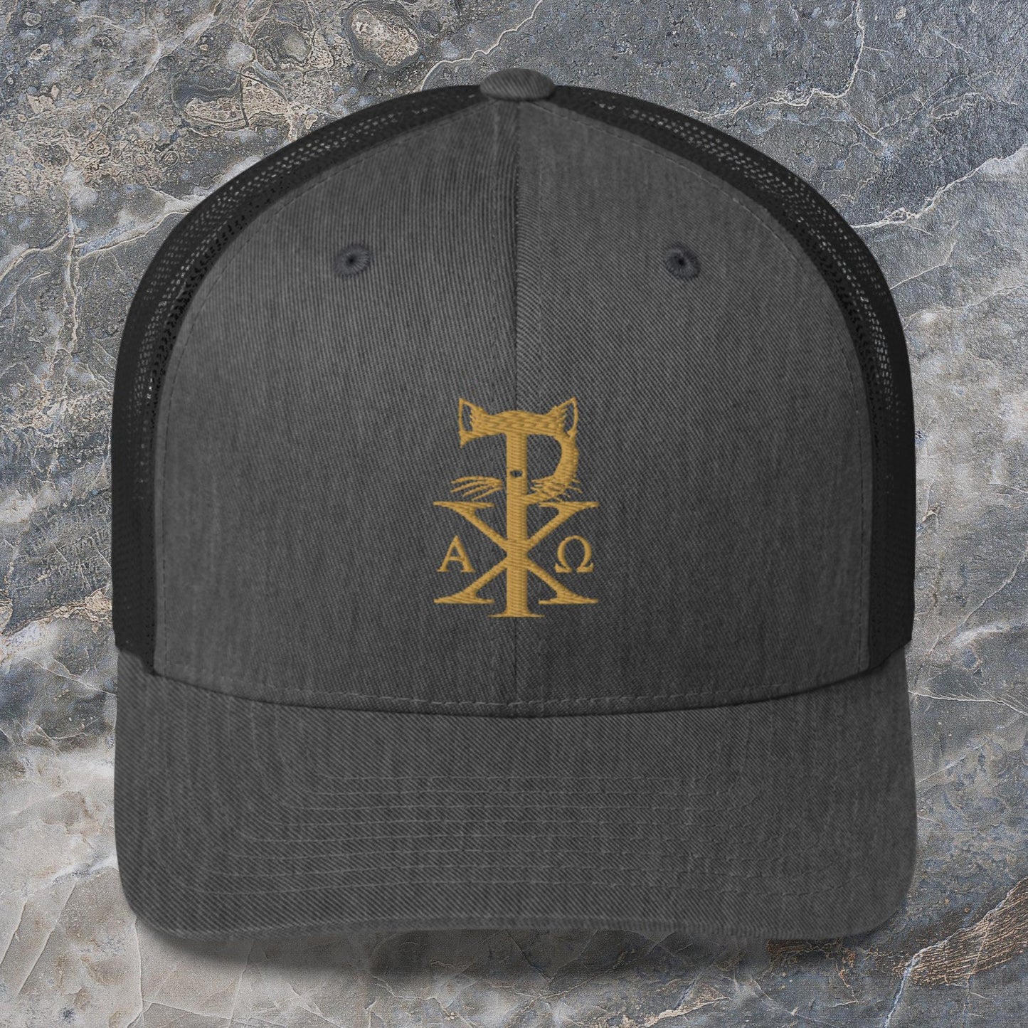 TradCat Embroidered Chi Rho Trucker Cap