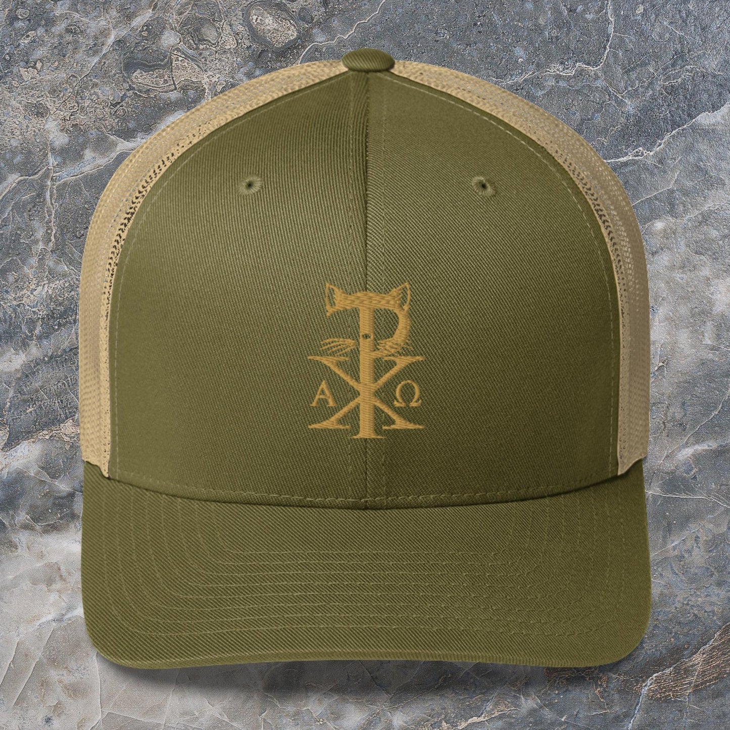 TradCat Embroidered Chi Rho Trucker Cap