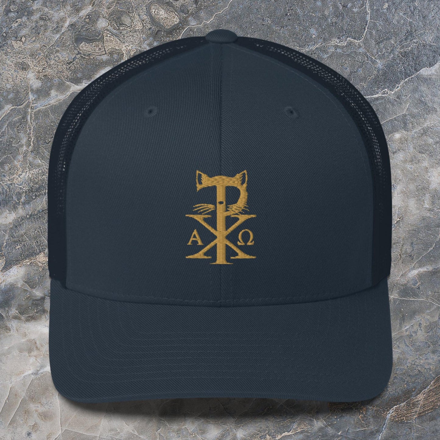 TradCat Embroidered Chi Rho Trucker Cap